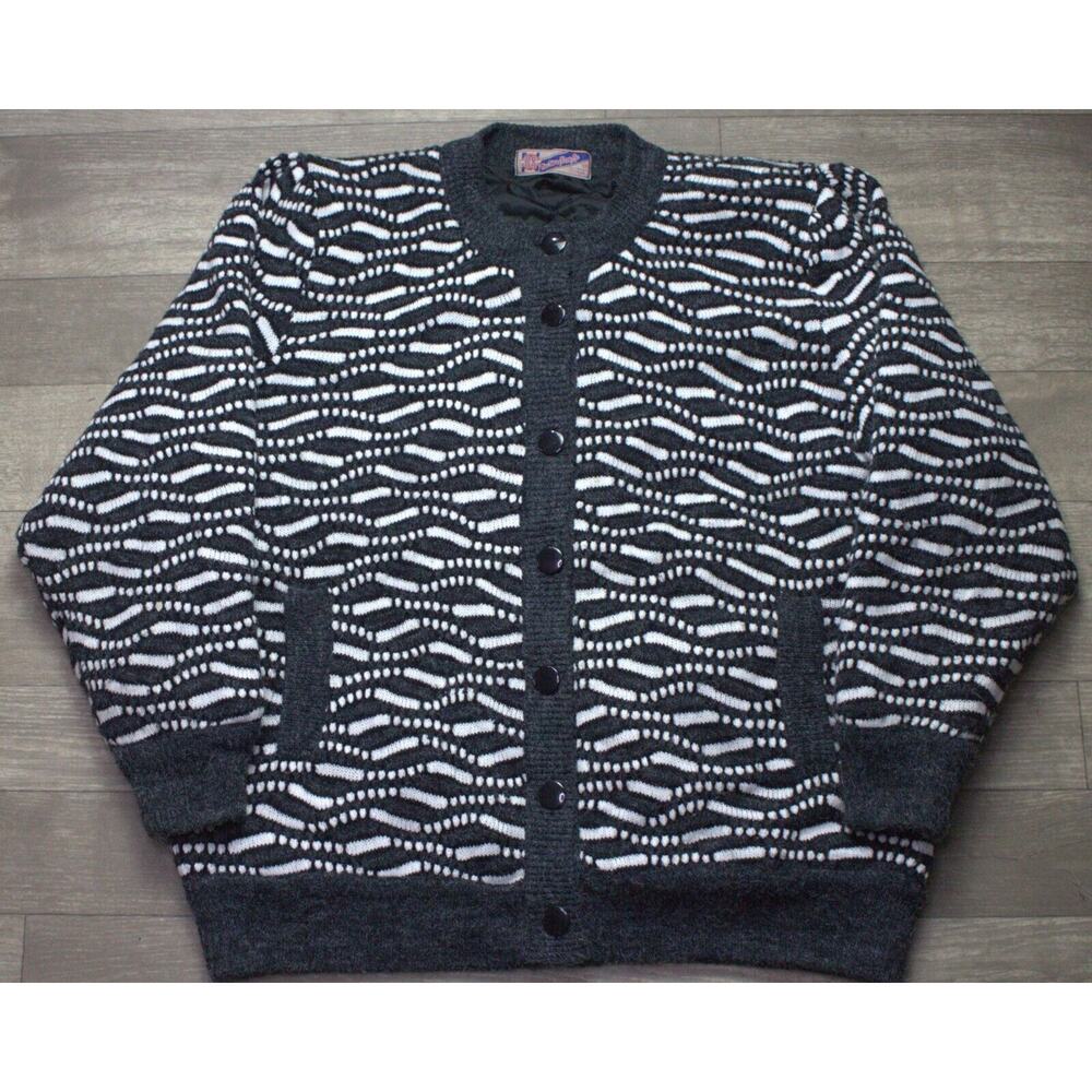 Vintage 70s 80s Wong Kong Co Cardigan Jacket Button Up Fits 3X